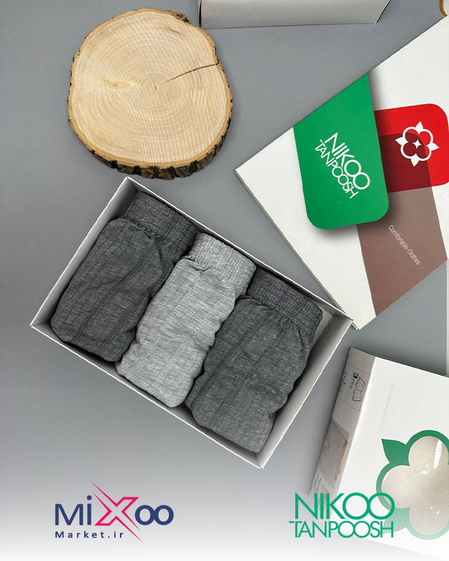 شورت پادار مردانه کمرکش لیفه ای ملانژ سوزن خالی نیکوتن پوش 3494 سایز 3XL - تصویر 2
