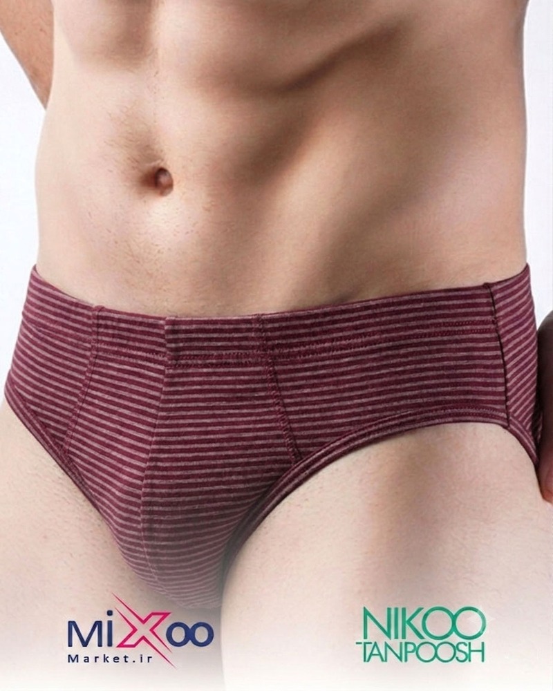 شورت اسلیپ کمر کش تخت لیفه ای اسپورت نیکوتن پوش راه راه رنگی 3193