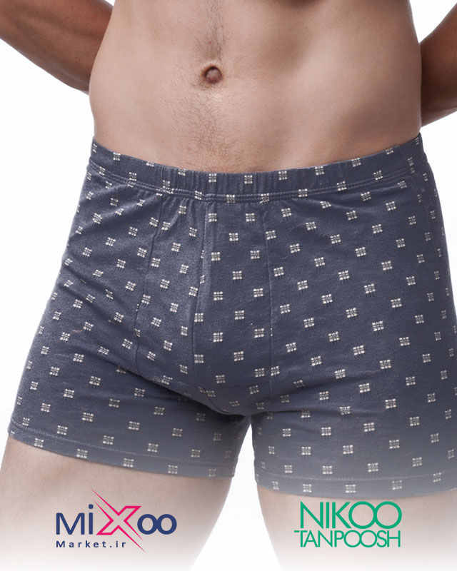 شورت باکسر مردانه طرحدار کمر کش لیفهای نخی 4x نیکوتن پوش 3117
