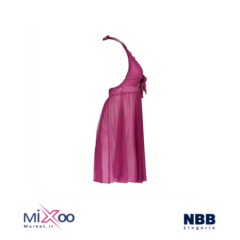 لباس خواب زنانه پشت گردنی حریر سرخابی ان بی بی (NBB) | 3890 - تصویر 3