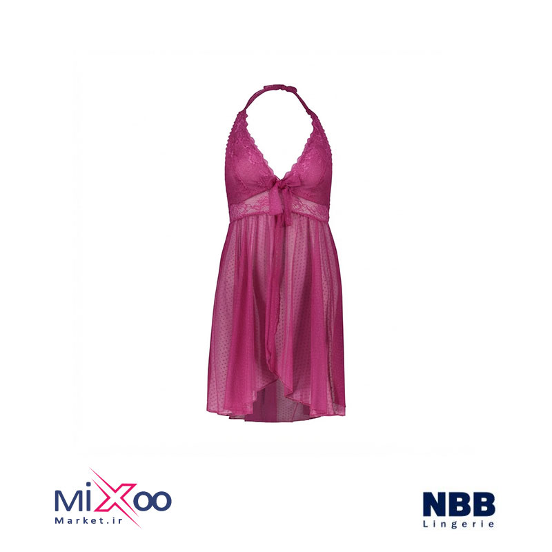 لباس خواب زنانه پشت گردنی حریر سرخابی ان بی بی (NBB) | 3890 - تصویر 4